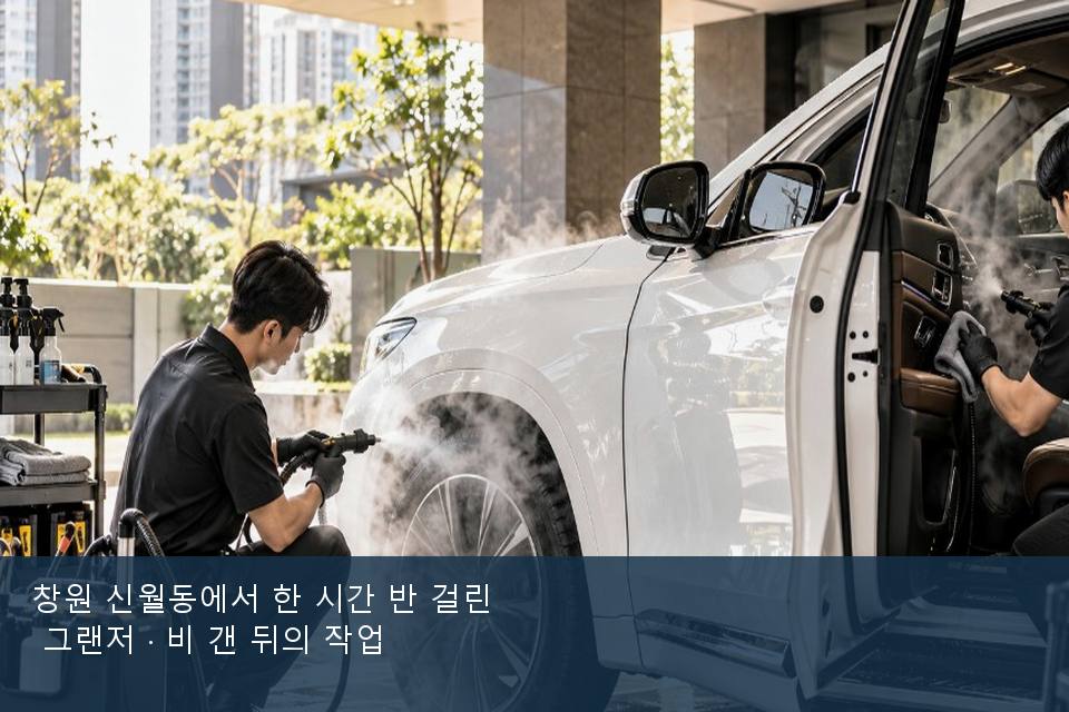 창원 신월동에서 한 시간 반 걸린 그랜저 · 비 갠 뒤의 작업